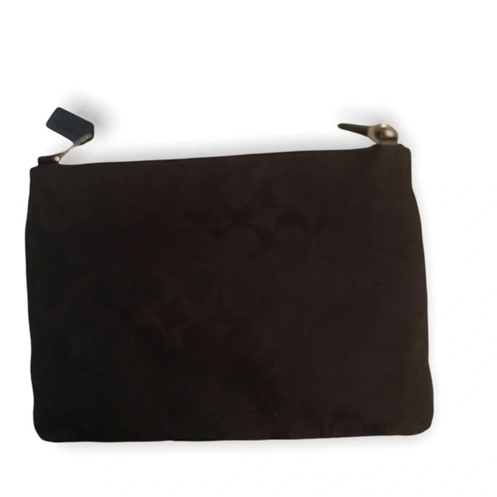 Coach black signature c turnlock clutch
